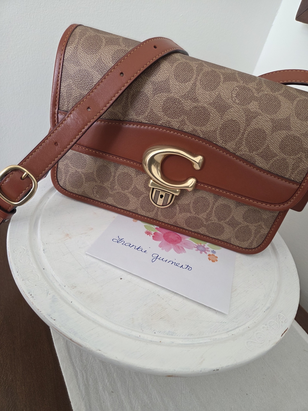 Coach Signature Canvas Studio Shoulder Bag NWT
